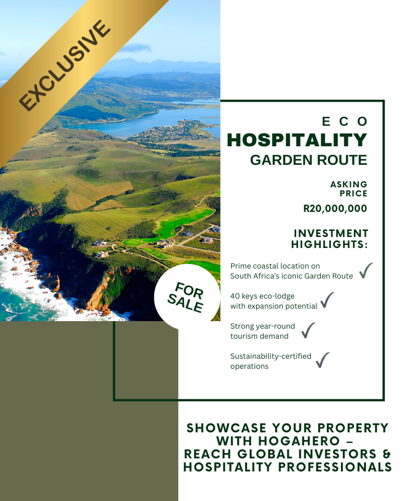 Exclusive hospitality investment opportunity – eco-lodge on South Africa’s Garden Route. Showcase your property with Hogahero and reach global investors and hospitality professionals.