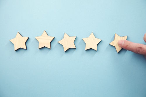 Placing the fifth star to illustrate positive reviews and reputation care